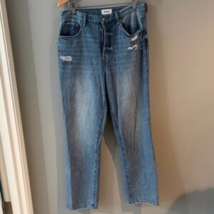 Pistola Cassie High Rise Straight Women's Blue Distressed Jeans size 30